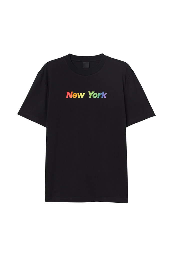 Black tshirt with "New York" icon in rainbow is part of H&M Unveils Love For All Collection