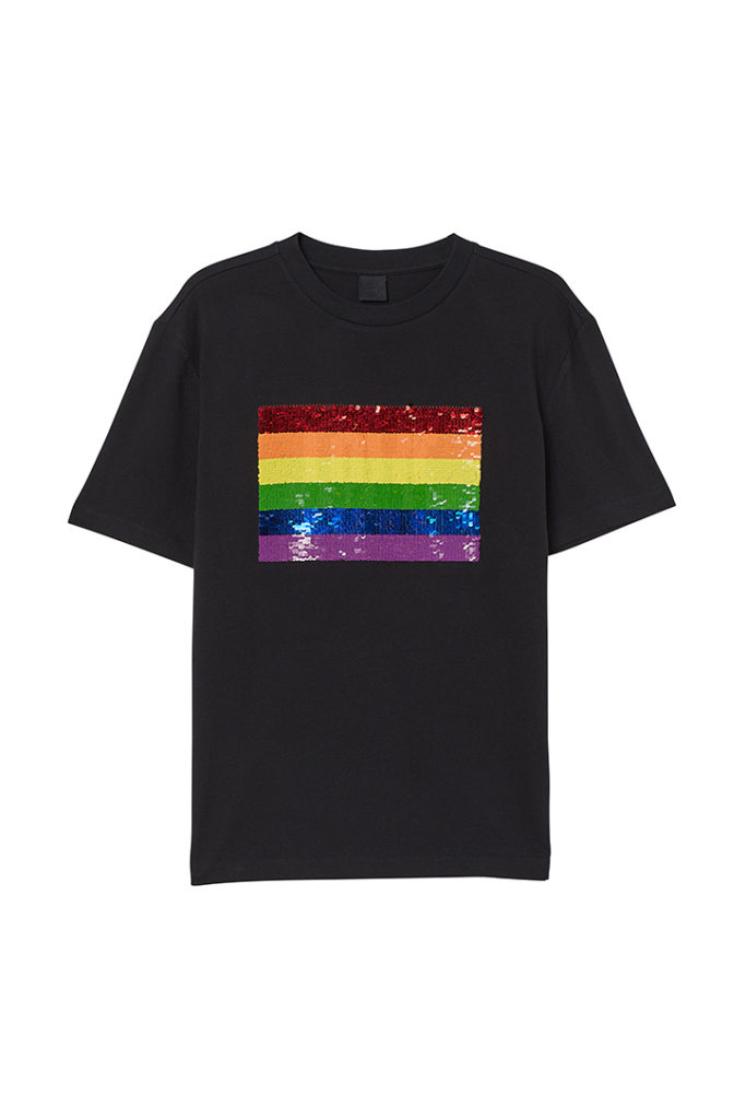 Black shirt with rainbow icon is part of H&M Unveils Love For All Collection
