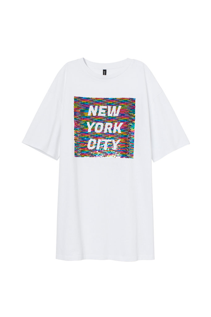 White shirt with "New York City"" statement in rainbow is part of H&M Unveils Love For All Collection
