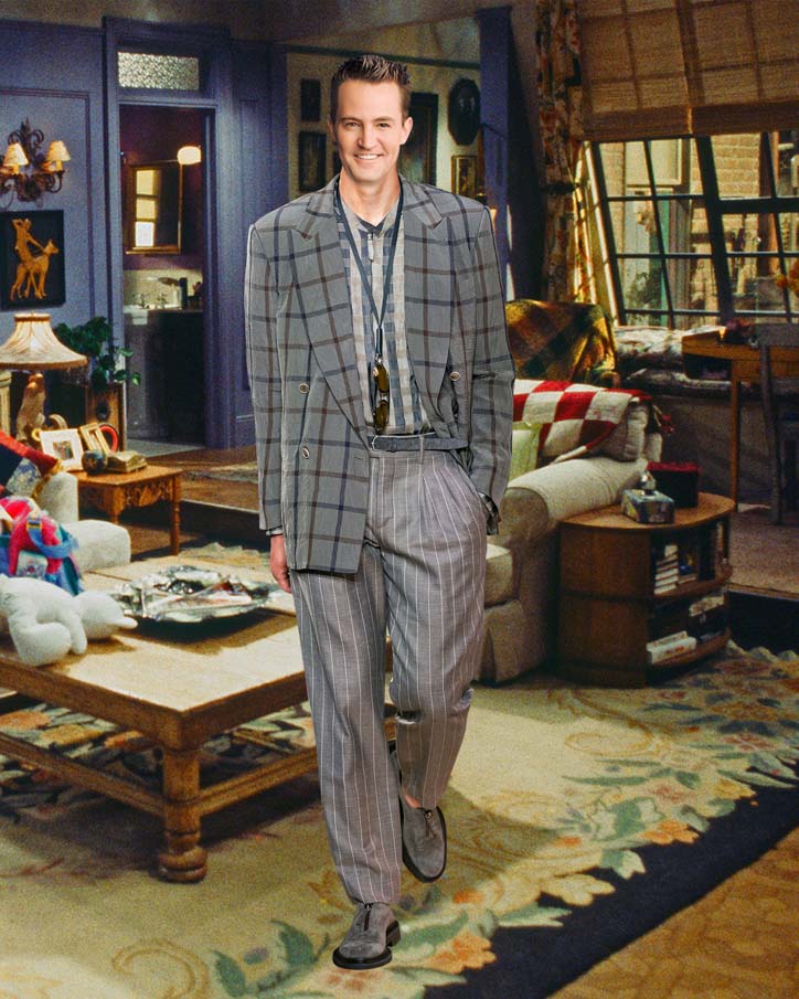 Chandler Bing in a tailored ensemble by Giorgio Armani SS '20.