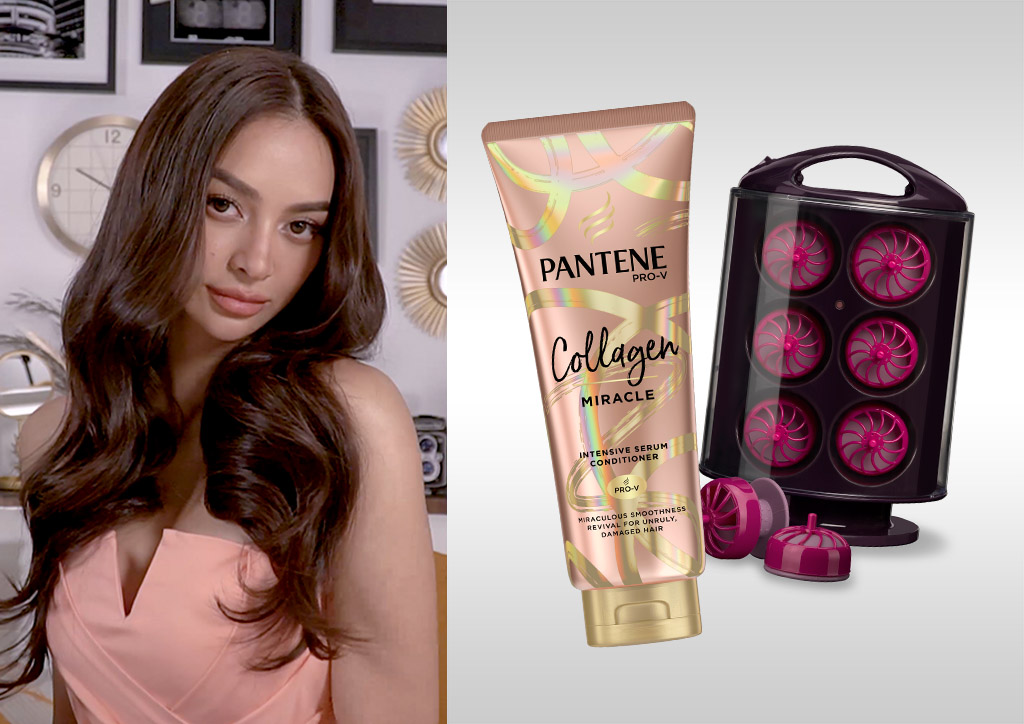 Roll it, set it, and curl it with the Pantene Collagen Miracle conditioner and BaByliss Curl Pods
