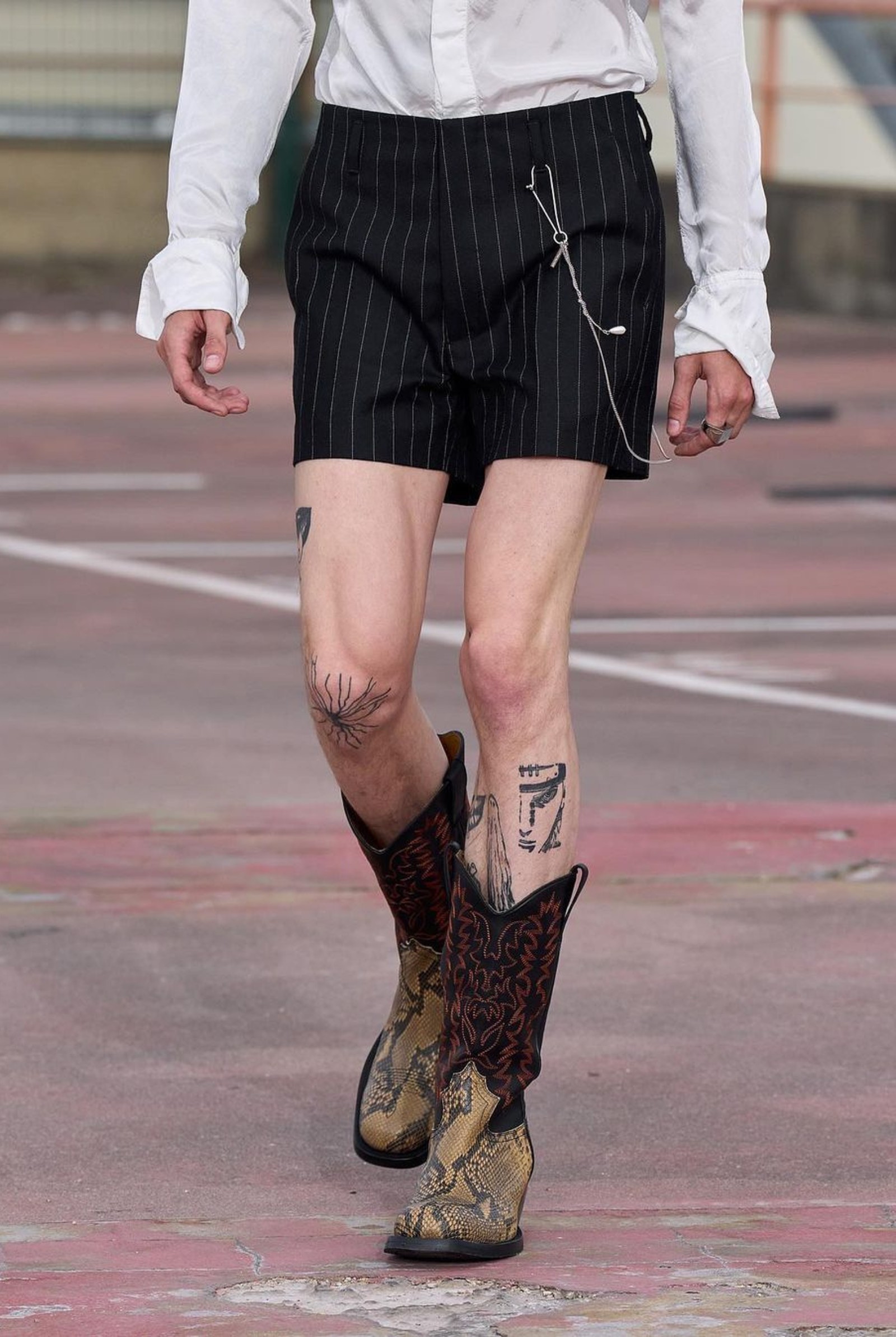 Shorts and Boots Combo Trend in Men's Fashion