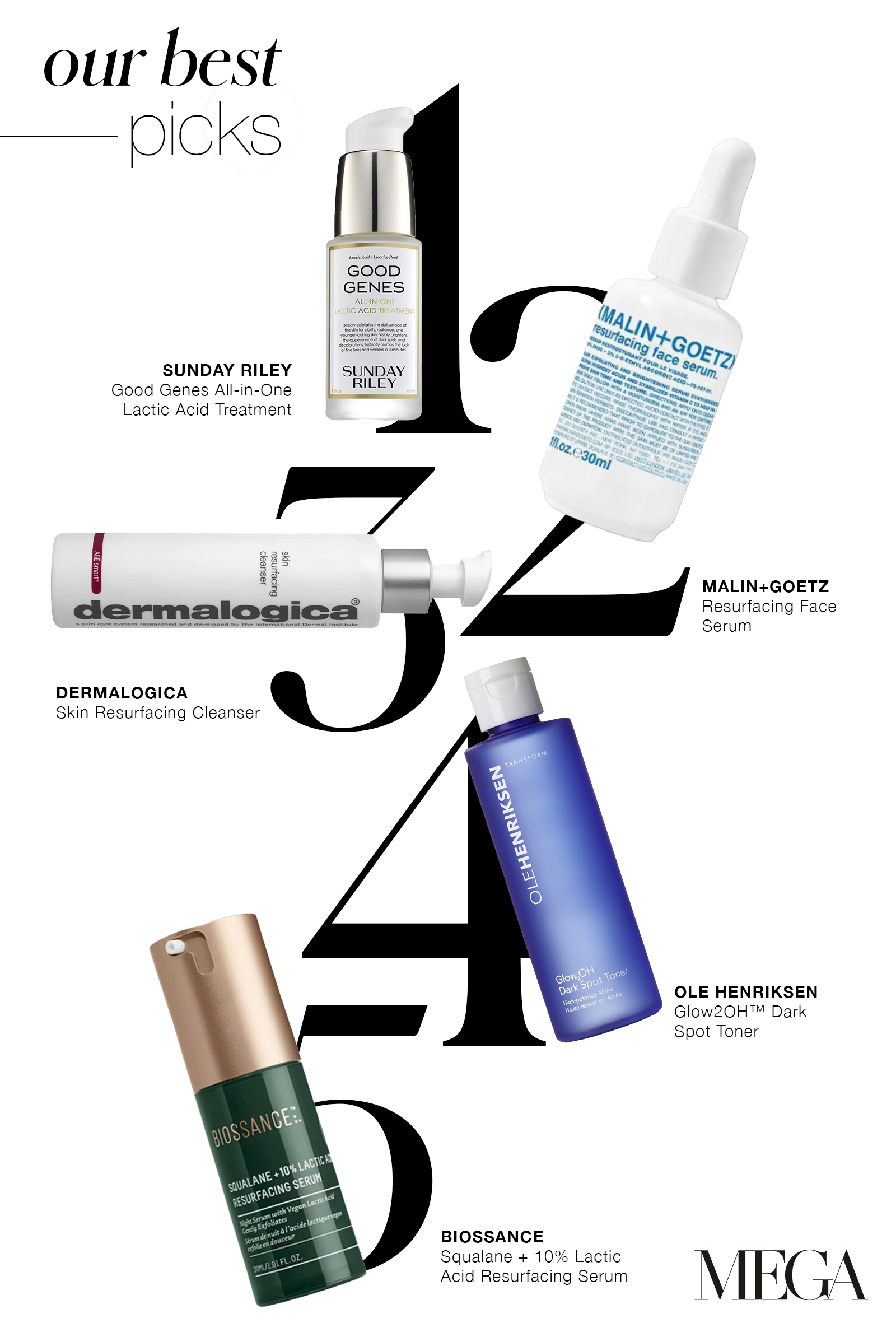 MEGA's Picks Lactic Acid Skincare Products