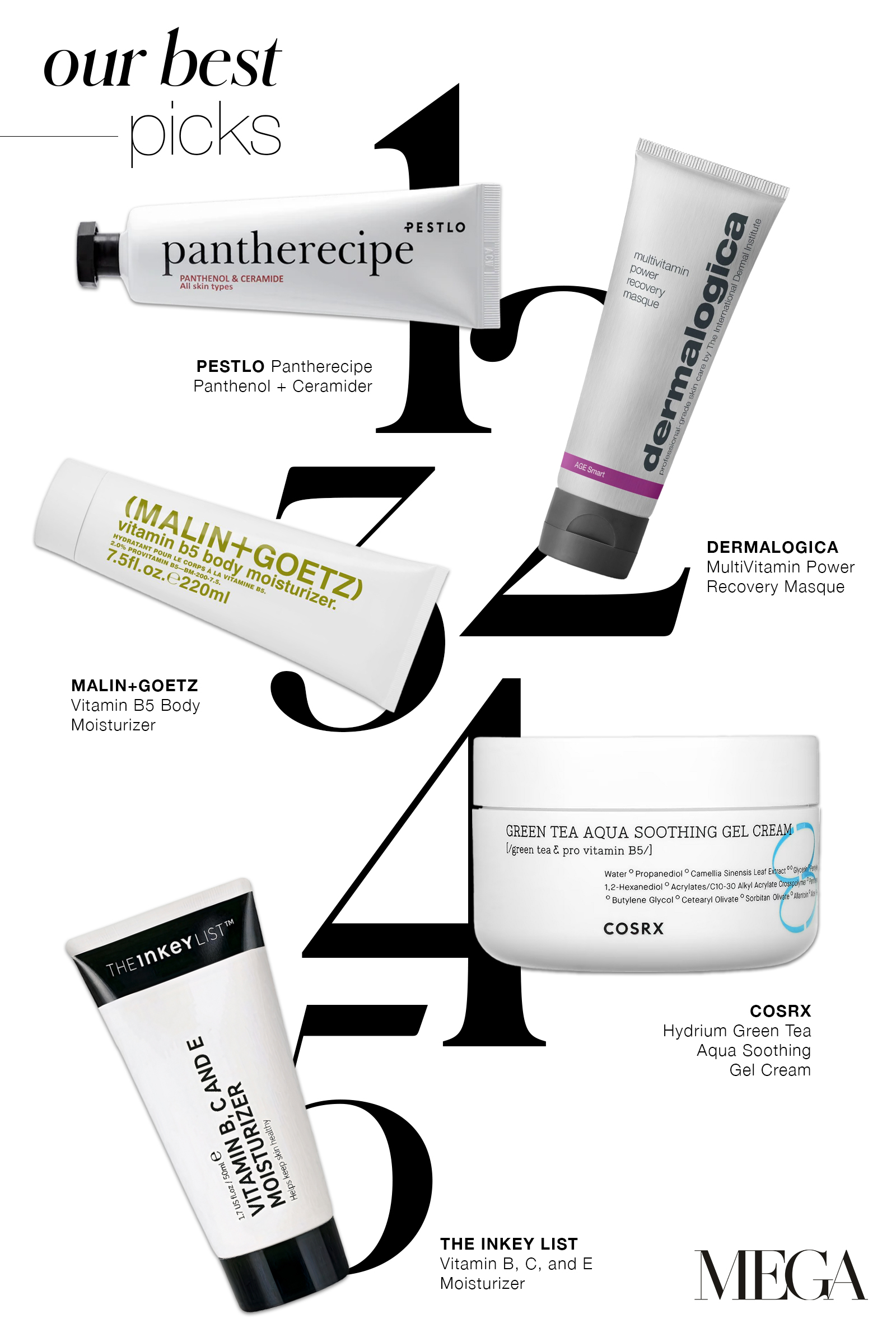 MEGA's Picks Panthenol Skincare Products