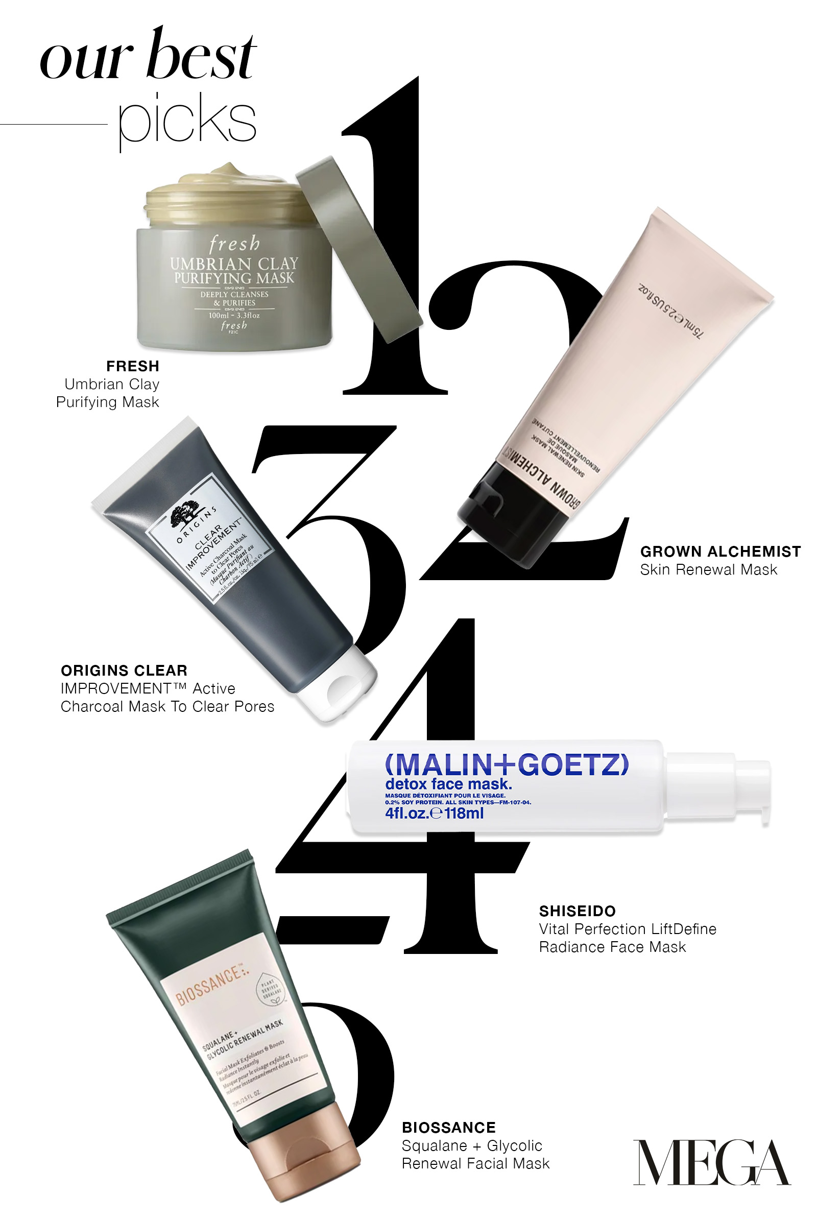 MEGA-approved Clay, Mud and Gel Masks