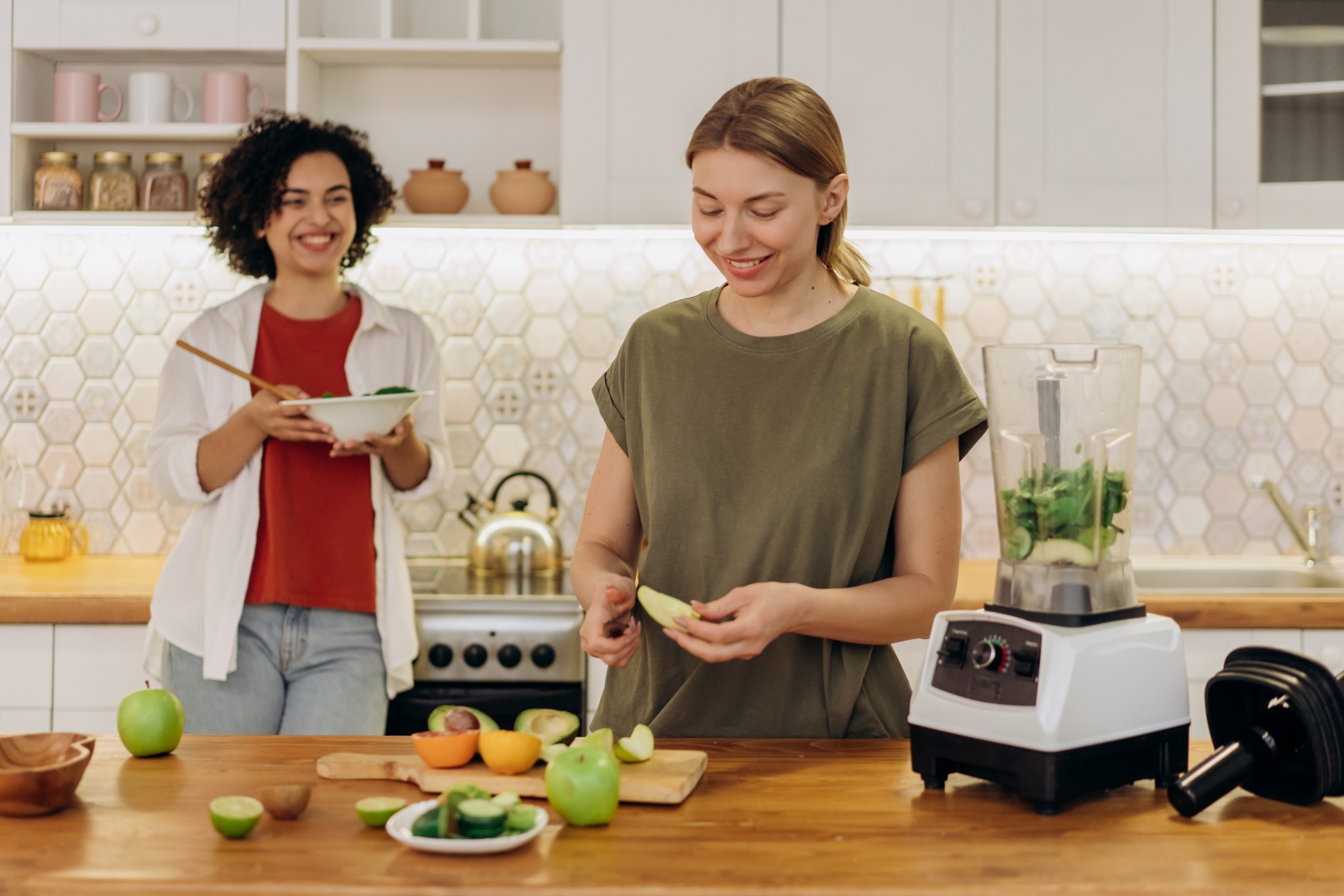 Self-care activities like cooking with friends