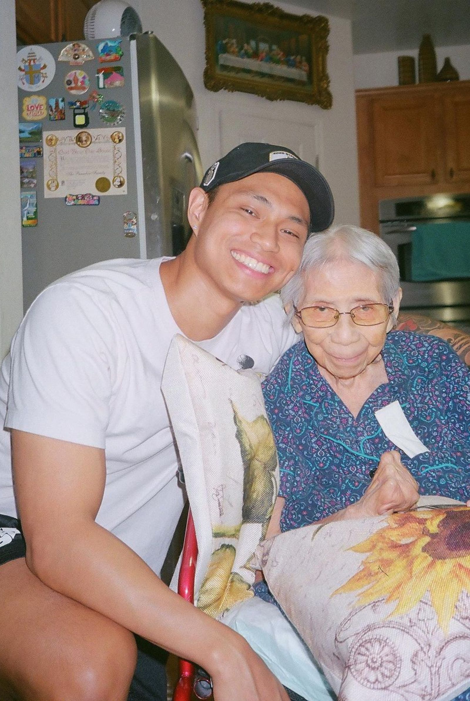 Chris Punsalan with his grandmother