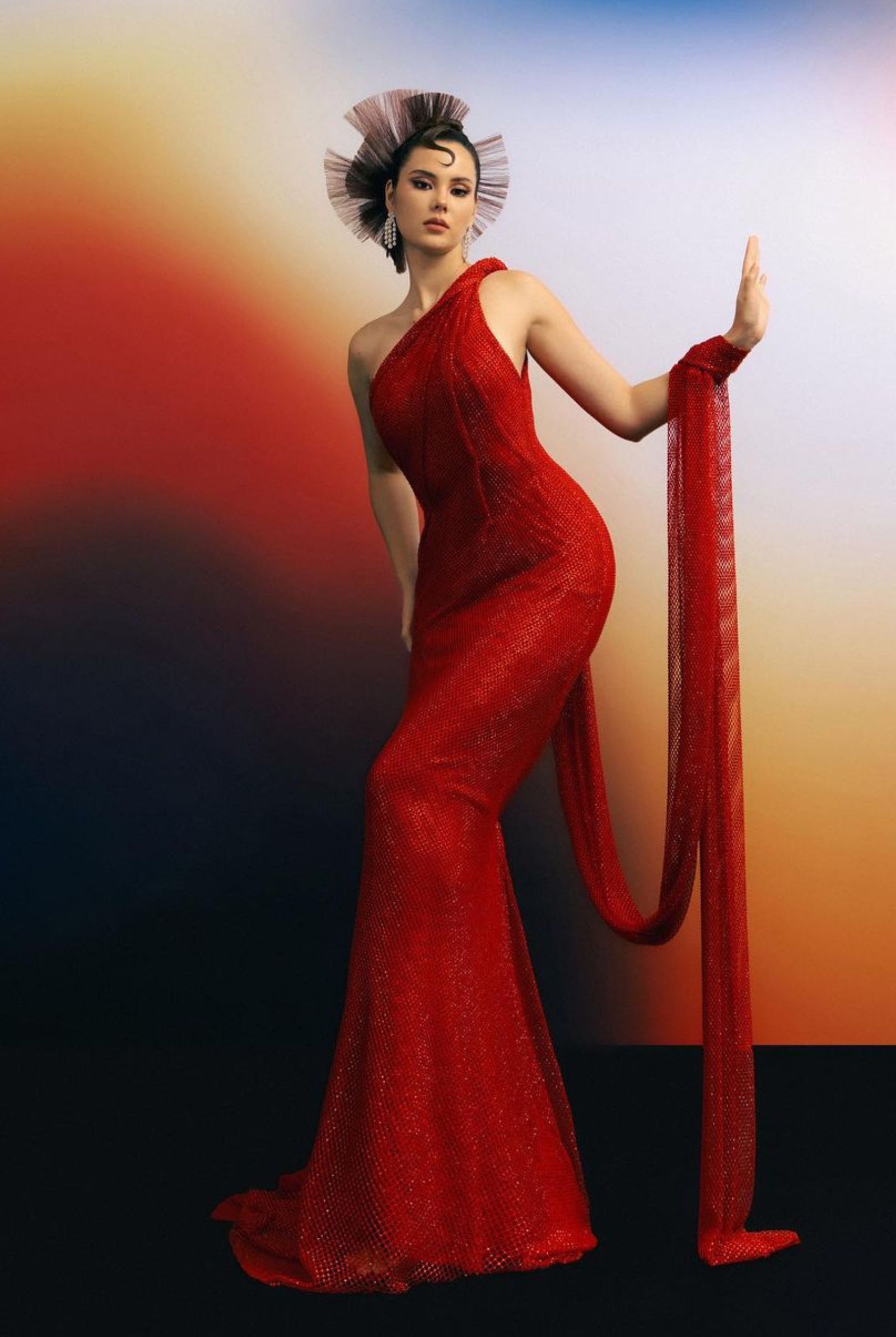 Catriona Gray red gown Anthony Ramirez