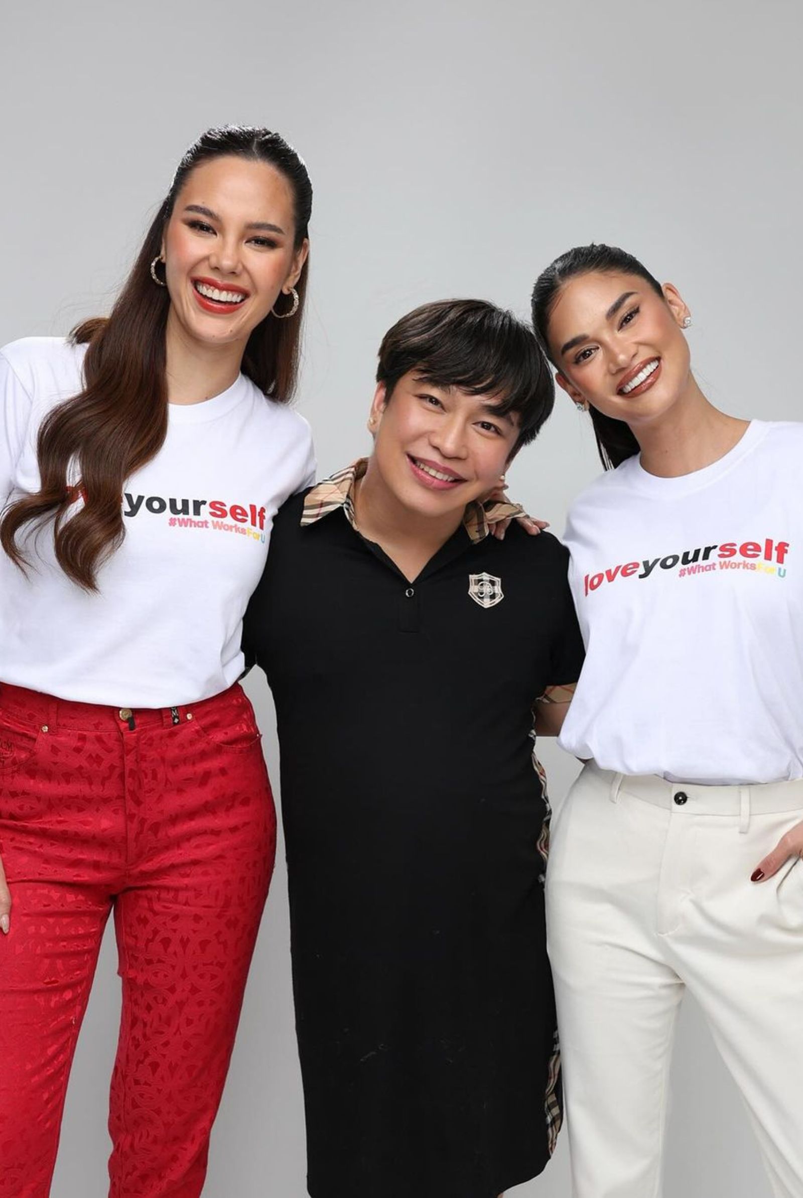 Cat and Pia pose with LoveYourself Philippines' founder