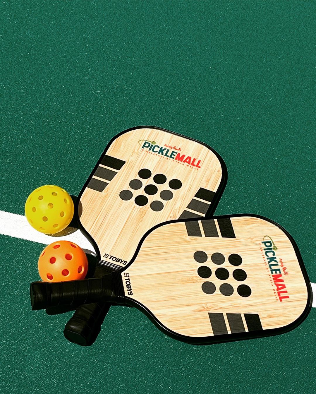 Pickleball racket and balls