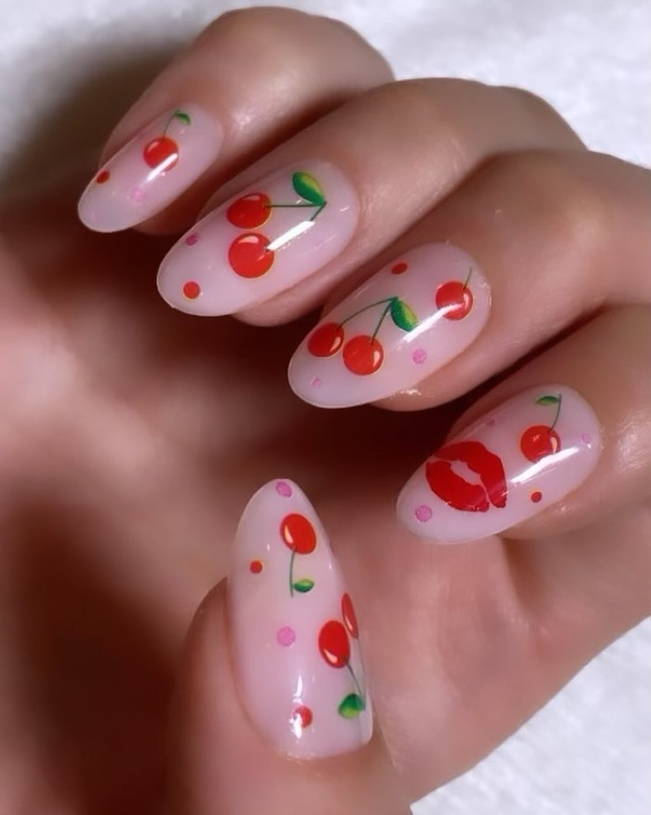 'Cherry Bomb' manicure