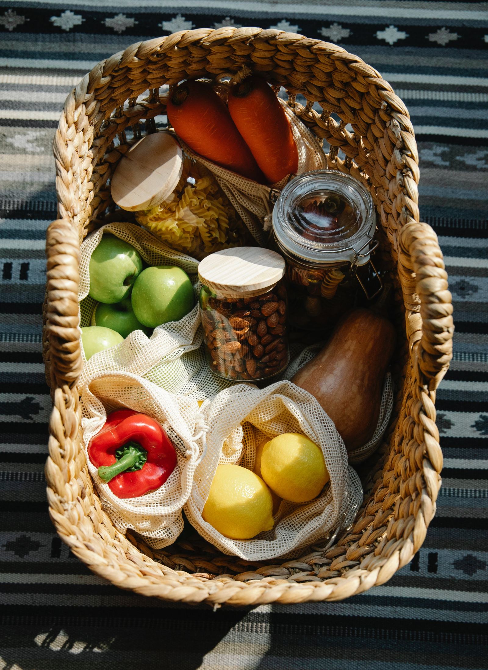 Basket of healthy food