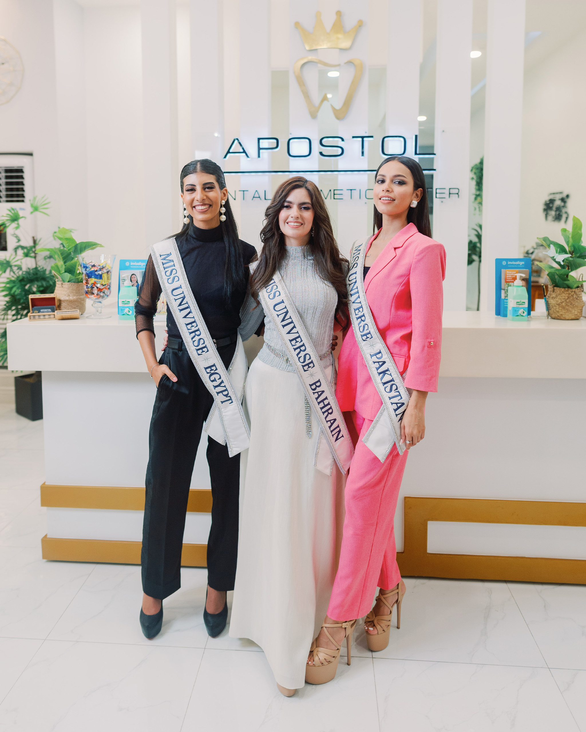 Miss Universe Egypt 2023, Mohra Tantawy; Miss Universe Bahrain 2023, Lujane Yacoub; and Miss Universe Pakistan 2023, Erica Robin