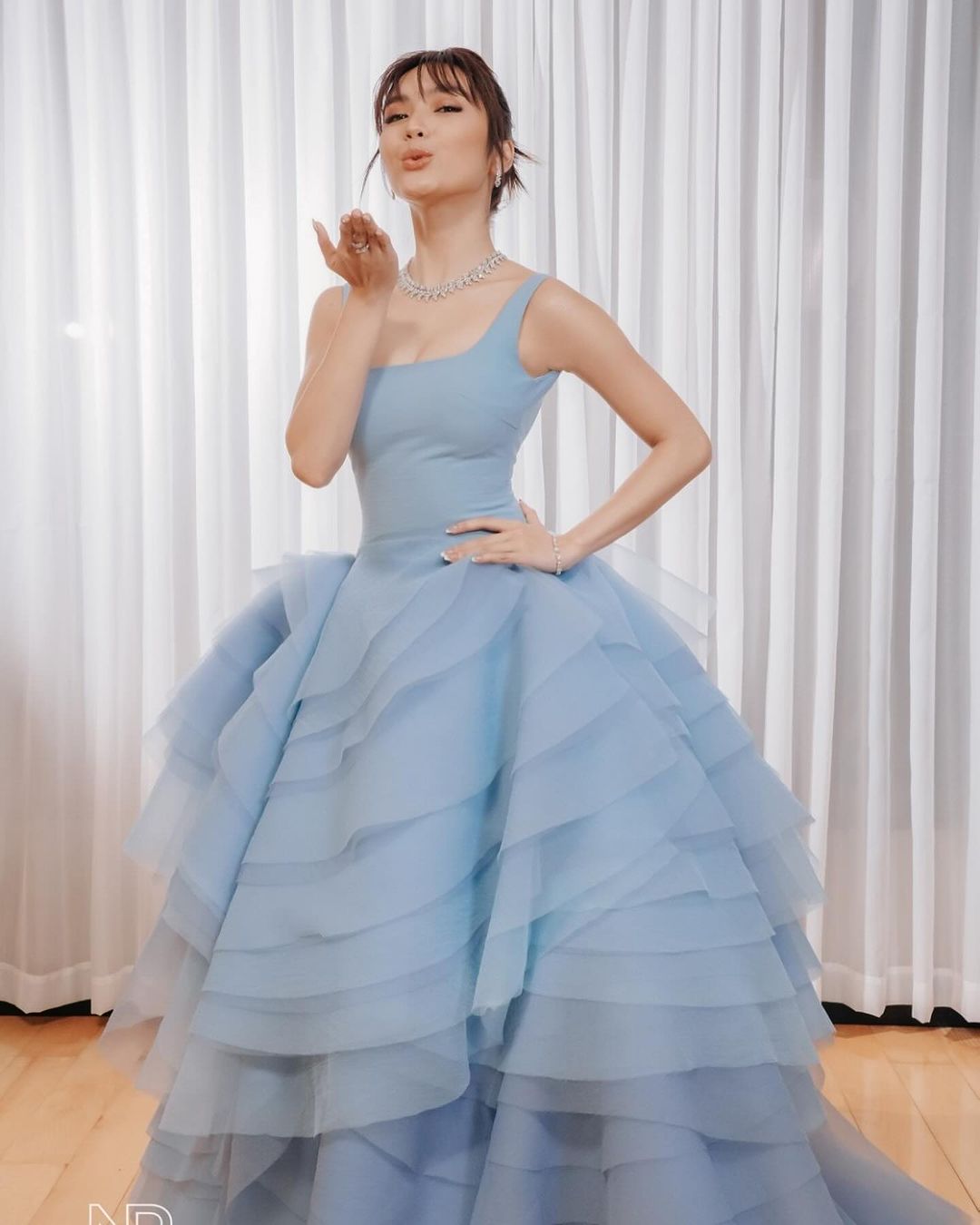 Francine Diaz Star Magical Prom Cinderella Boop Yap style blue gown fashion Anthony Ramirez