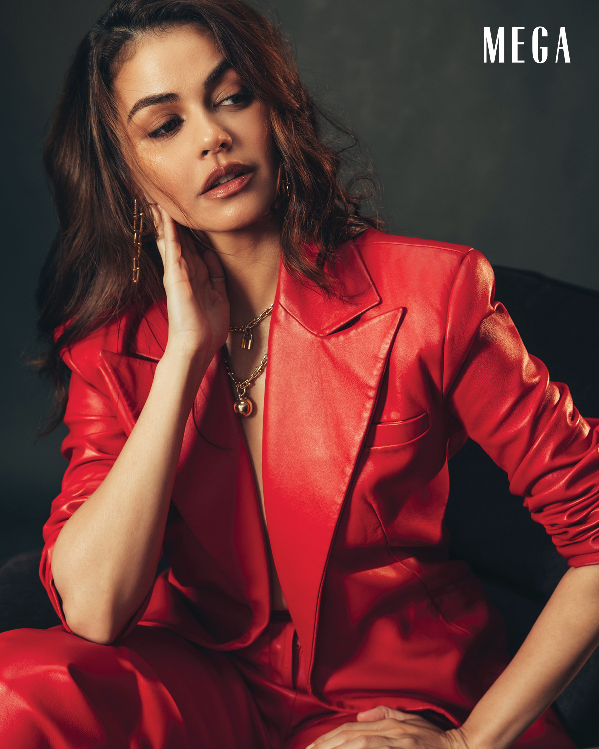 MEGA EXCLUSIVE: Janine Gutierrez Hopes You Root for the Villain in Lavender Fields MATERIEL RED LEATHER SUIT SET TIFFANY & CO. JEWELRY