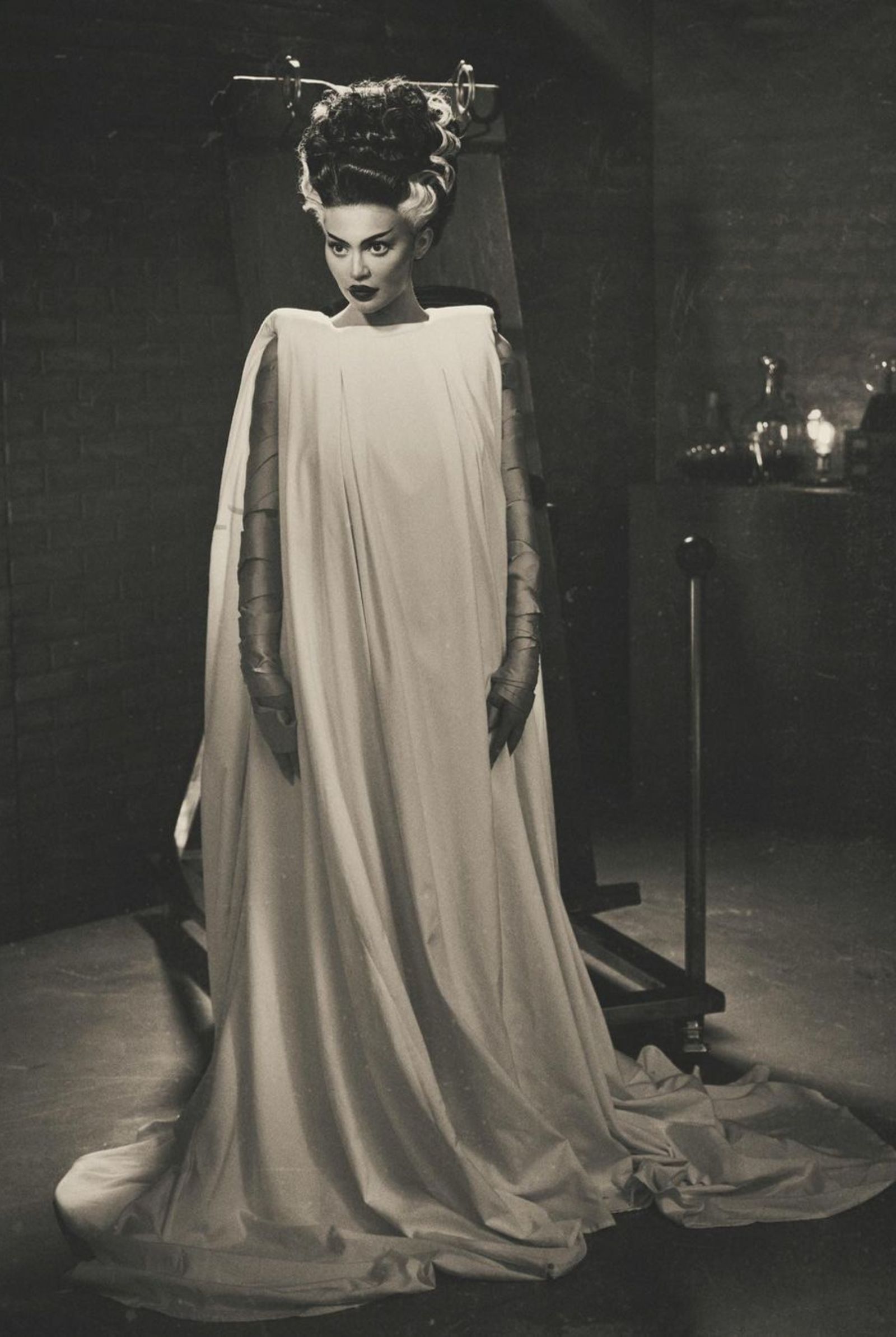 Kylie Jenner as The Bride of Frankenstein fashion horror style movies