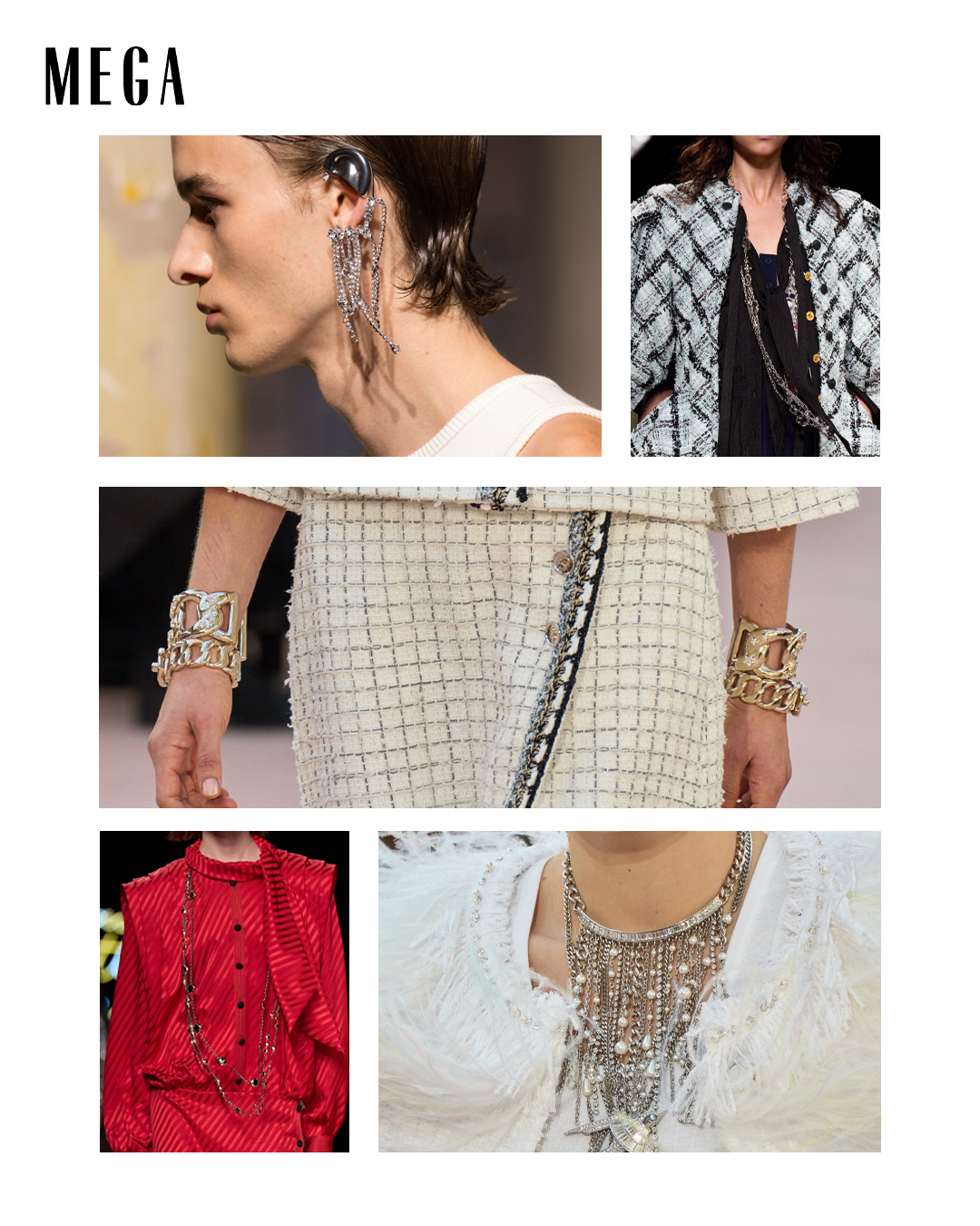 Silver jewelry is the statement bling of Fashion Week 2024 SS25