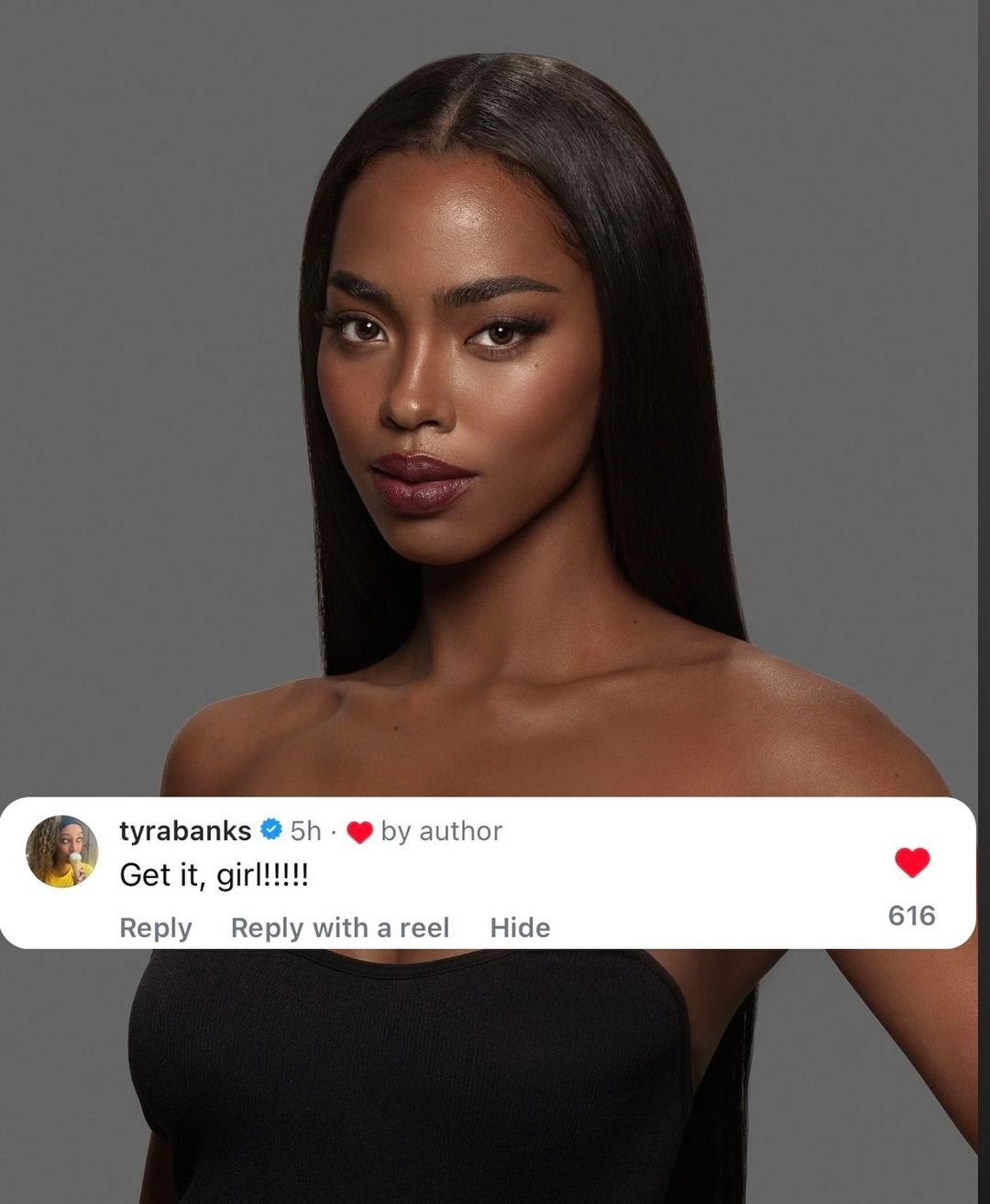 TV Personality Tyra Banks has left a supportive comment on Chelsea Manalo's Instagram post.