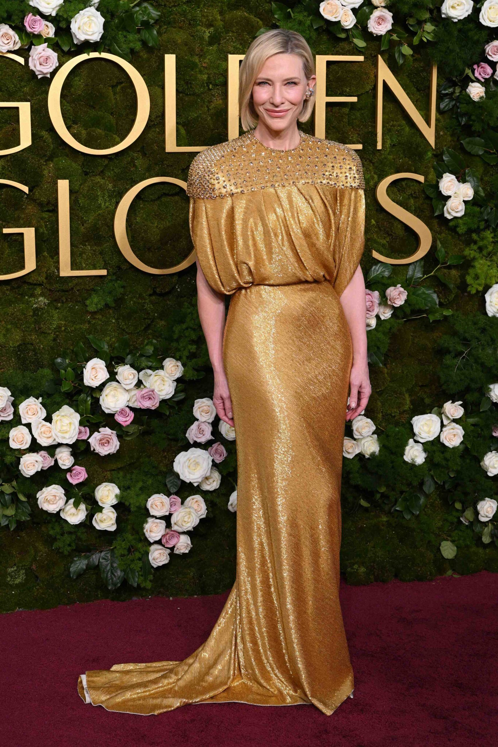 Cate Blanchett Louis Vuitton rewears sustainability Golden Globes 2025 mega